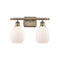 Eaton Bath Vanity Light shown in the Antique Brass finish with a Matte White shade
