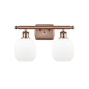 Belfast Bath Vanity Light shown in the Antique Copper finish with a Matte White shade
