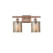 Cobbleskill Bath Vanity Light shown in the Antique Copper finish with a Mercury shade