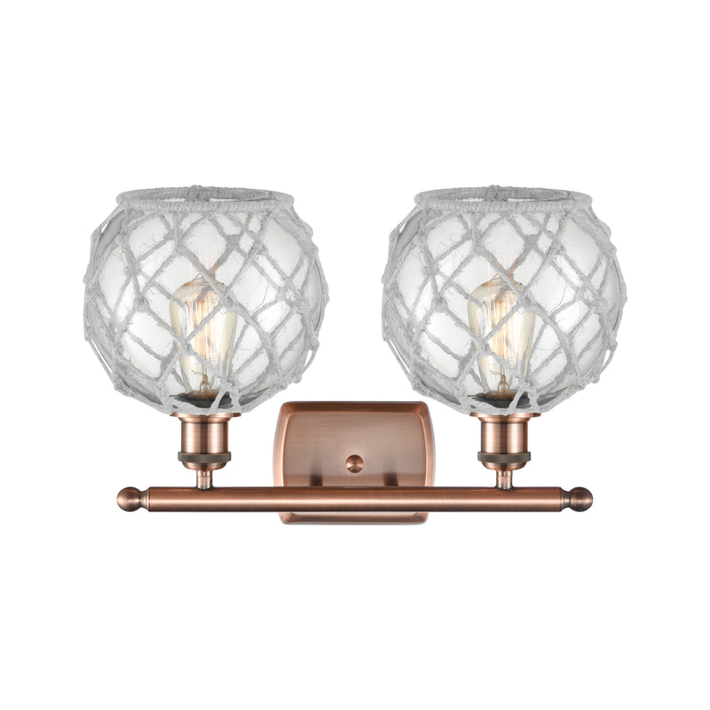 Innovations Lighting Farmhouse Rope 2 Light Bath Vanity Light Part Of The Ballston Collection 516-2W-AC-G122-8RW-LED
