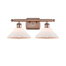 Orwell Bath Vanity Light shown in the Antique Copper finish with a Matte White shade