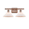 Orwell Bath Vanity Light shown in the Antique Copper finish with a Matte White shade