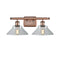 Orwell Bath Vanity Light shown in the Antique Copper finish with a Clear shade