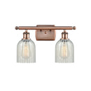 Caledonia Bath Vanity Light shown in the Antique Copper finish with a Mouchette shade