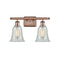 Hanover Bath Vanity Light shown in the Antique Copper finish with a Mouchette shade