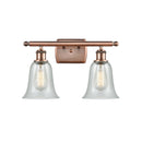 Hanover Bath Vanity Light shown in the Antique Copper finish with a Fishnet shade