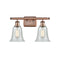 Hanover Bath Vanity Light shown in the Antique Copper finish with a Fishnet shade