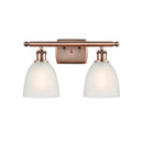Castile Bath Vanity Light shown in the Antique Copper finish with a White shade