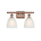 Castile Bath Vanity Light shown in the Antique Copper finish with a White shade