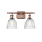 Castile Bath Vanity Light shown in the Antique Copper finish with a Clear shade