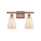 Ellery Bath Vanity Light shown in the Antique Copper finish with a White shade