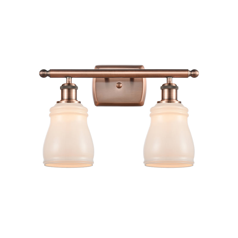 Ellery Bath Vanity Light shown in the Antique Copper finish with a White shade