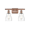Ellery Bath Vanity Light shown in the Antique Copper finish with a Seedy shade