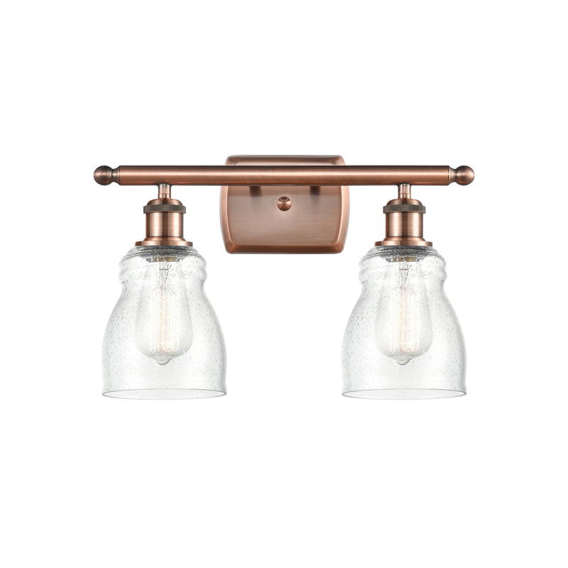 Ellery Bath Vanity Light shown in the Antique Copper finish with a Seedy shade