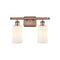 Clymer Bath Vanity Light shown in the Antique Copper finish with a Matte White shade