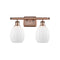 Eaton Bath Vanity Light shown in the Antique Copper finish with a Matte White shade