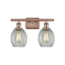 Eaton Bath Vanity Light shown in the Antique Copper finish with a Clear shade