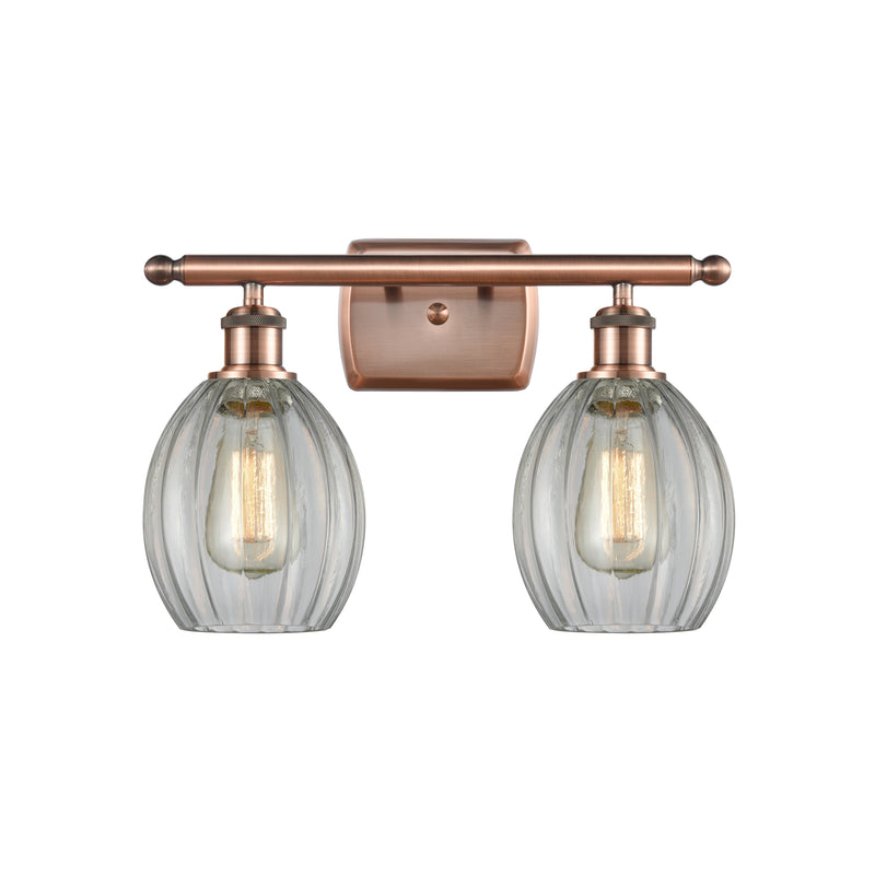 Eaton Bath Vanity Light shown in the Antique Copper finish with a Clear shade