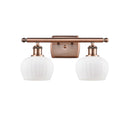 Fenton Bath Vanity Light shown in the Antique Copper finish with a Matte White shade
