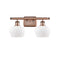 Fenton Bath Vanity Light shown in the Antique Copper finish with a Matte White shade