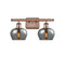 Fenton Bath Vanity Light shown in the Antique Copper finish with a Plated Smoke shade