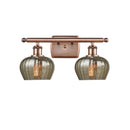 Fenton Bath Vanity Light shown in the Antique Copper finish with a Mercury shade