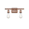 Bare Bulb Bath Vanity Light shown in the Antique Copper finish