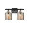Cobbleskill Bath Vanity Light shown in the Black Antique Brass finish with a Mercury shade