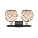 Innovations Lighting Farmhouse Rope 2 Light Bath Vanity Light Part Of The Ballston Collection 516-2W-BAB-G121-8RB-LED