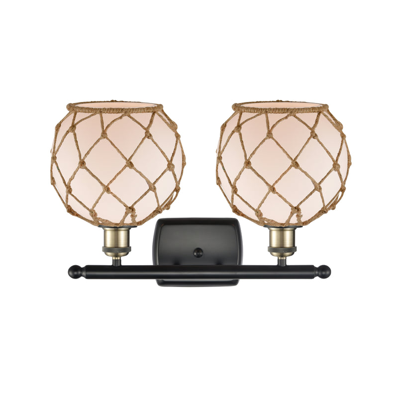 Innovations Lighting Farmhouse Rope 2 Light Bath Vanity Light Part Of The Ballston Collection 516-2W-BAB-G121-8RB-LED