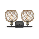 Innovations Lighting Farmhouse Rope 2 Light Bath Vanity Light Part Of The Ballston Collection 516-2W-BAB-G122-8RB-LED