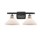 Orwell Bath Vanity Light shown in the Black Antique Brass finish with a Matte White shade