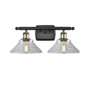 Orwell Bath Vanity Light shown in the Black Antique Brass finish with a Clear shade