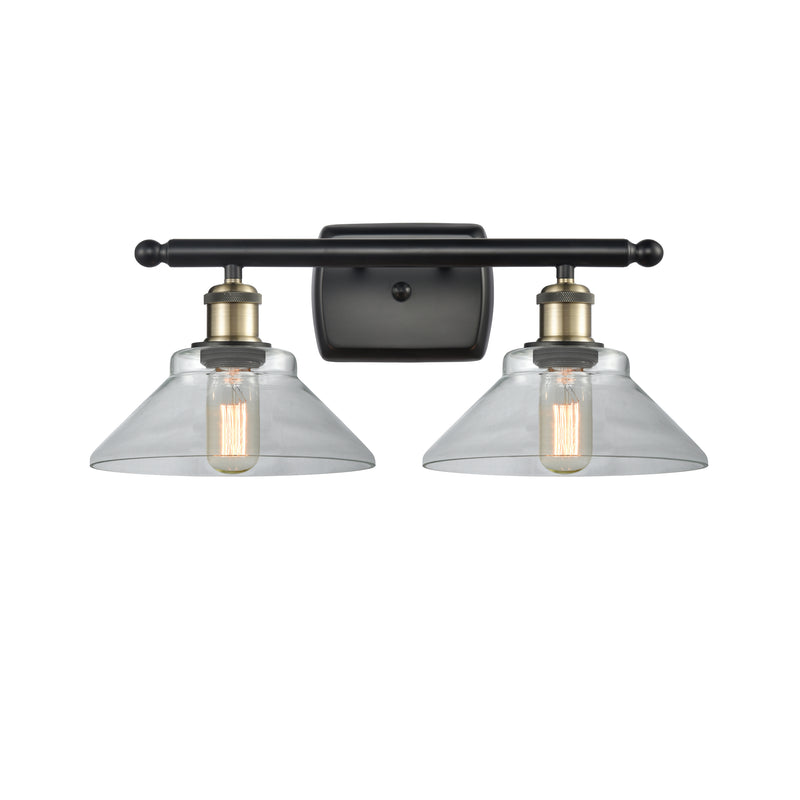 Orwell Bath Vanity Light shown in the Black Antique Brass finish with a Clear shade