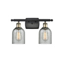 Caledonia Bath Vanity Light shown in the Black Antique Brass finish with a Charcoal shade