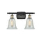Hanover Bath Vanity Light shown in the Black Antique Brass finish with a Mouchette shade