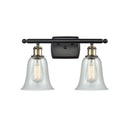 Hanover Bath Vanity Light shown in the Black Antique Brass finish with a Fishnet shade