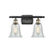 Hanover Bath Vanity Light shown in the Black Antique Brass finish with a Fishnet shade