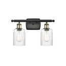 Hadley Bath Vanity Light shown in the Black Antique Brass finish with a Clear shade