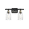 Hadley Bath Vanity Light shown in the Black Antique Brass finish with a Clear shade