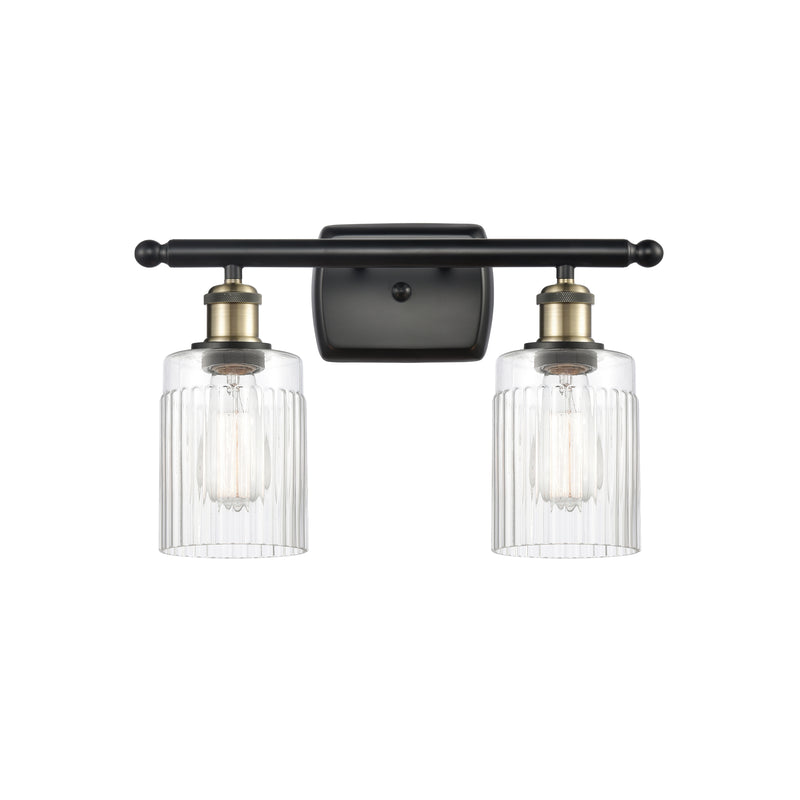 Hadley Bath Vanity Light shown in the Black Antique Brass finish with a Clear shade