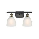 Castile Bath Vanity Light shown in the Black Antique Brass finish with a White shade