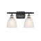 Castile Bath Vanity Light shown in the Black Antique Brass finish with a White shade