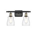 Ellery Bath Vanity Light shown in the Black Antique Brass finish with a Clear shade