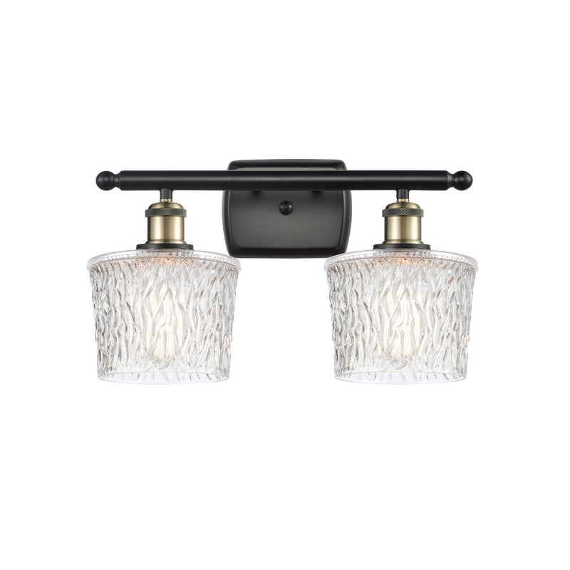 Niagra Bath Vanity Light shown in the Black Antique Brass finish with a Clear shade