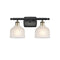 Dayton Bath Vanity Light shown in the Black Antique Brass finish with a White shade