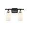 Clymer Bath Vanity Light shown in the Black Antique Brass finish with a Matte White shade