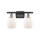 Eaton Bath Vanity Light shown in the Black Antique Brass finish with a Matte White shade