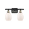 Eaton Bath Vanity Light shown in the Black Antique Brass finish with a Matte White shade