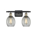 Eaton Bath Vanity Light shown in the Black Antique Brass finish with a Clear shade